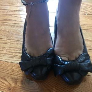 Red valentino black bow flats